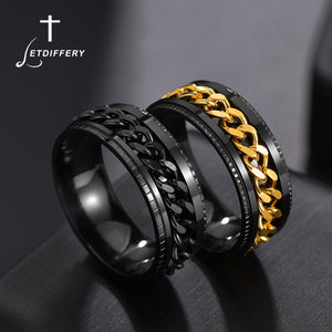 Men Ring High Quality Spinner Chain Punk Women Jewelry for Party Gift