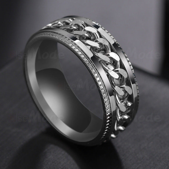Men Ring High Quality Spinner Chain Punk Women Jewelry for Party Gift
