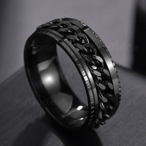 Men Ring High Quality Spinner Chain Punk Women Jewelry for Party Gift
