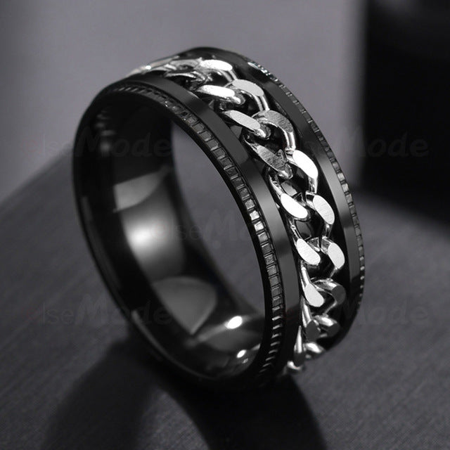 Men Ring High Quality Spinner Chain Punk Women Jewelry for Party Gift