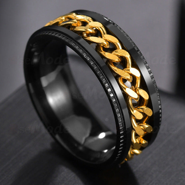 Men Ring High Quality Spinner Chain Punk Women Jewelry for Party Gift