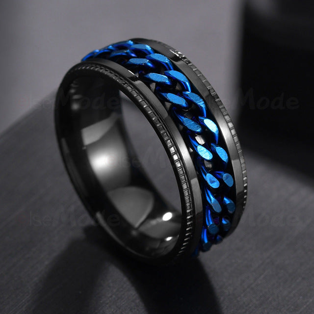 Men Ring High Quality Spinner Chain Punk Women Jewelry for Party Gift