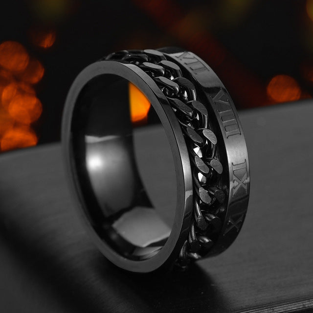 Men Ring High Quality Spinner Chain Punk Women Jewelry for Party Gift
