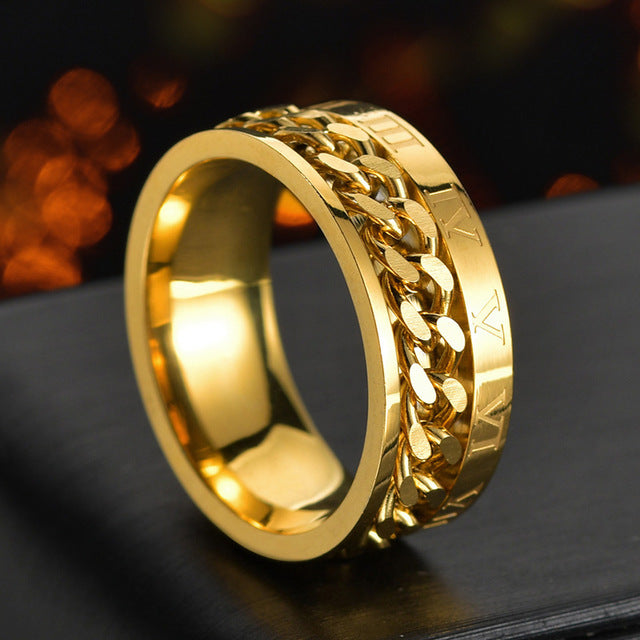Men Ring High Quality Spinner Chain Punk Women Jewelry for Party Gift