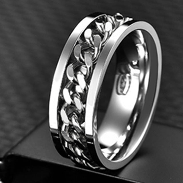 Men Ring High Quality Spinner Chain Punk Women Jewelry for Party Gift