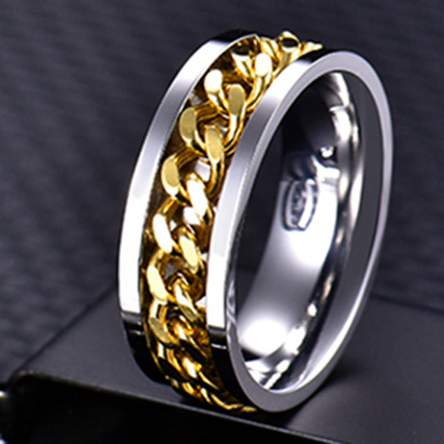 Men Ring High Quality Spinner Chain Punk Women Jewelry for Party Gift