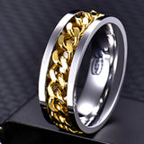 Men Ring High Quality Spinner Chain Punk Women Jewelry for Party Gift