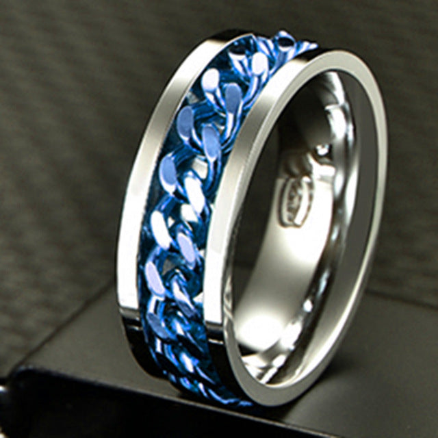 Men Ring High Quality Spinner Chain Punk Women Jewelry for Party Gift