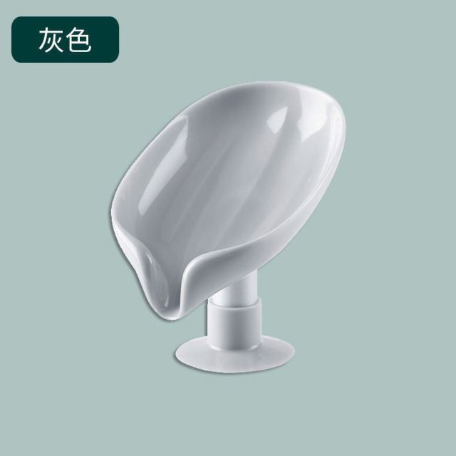 Leaf Shape Soap Box Drain Soap Holder Box Bathroom Shower Soap Holder sponge Storage Tray Creative Sucker Water-free Storage Box