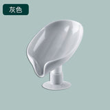 Leaf Shape Soap Box Drain Soap Holder Box Bathroom Shower Soap Holder sponge Storage Tray Creative Sucker Water-free Storage Box