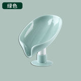 Leaf Shape Soap Box Drain Soap Holder Box Bathroom Shower Soap Holder sponge Storage Tray Creative Sucker Water-free Storage Box