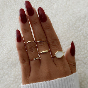 FNIO Bohemian Gold Chain Rings Set For Women