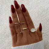 FNIO Bohemian Gold Chain Rings Set For Women