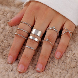 FNIO Bohemian Gold Chain Rings Set For Women