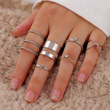 FNIO Bohemian Gold Chain Rings Set For Women