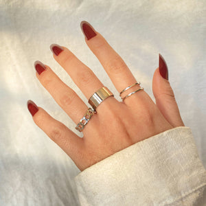 FNIO Bohemian Gold Chain Rings Set For Women