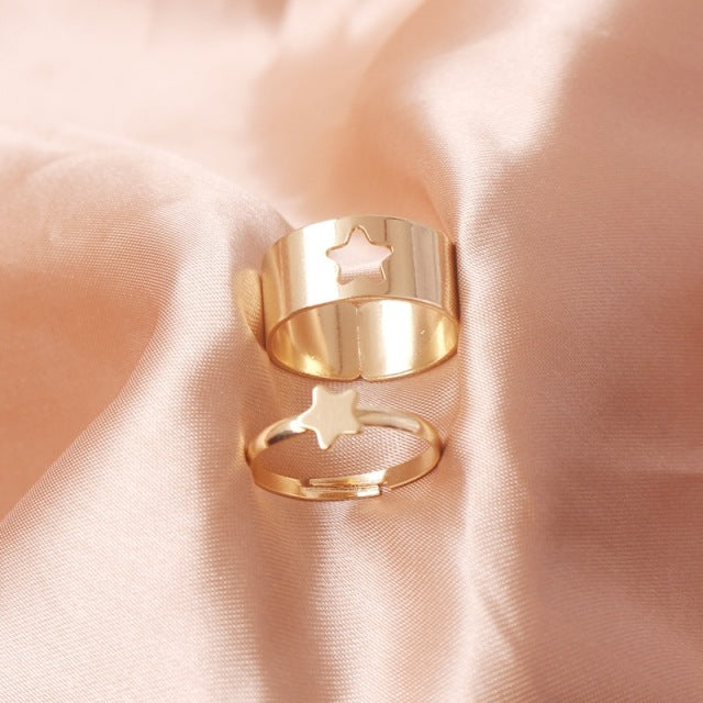 Silver Color Butterfly Rings For Women Men Lover Couple Ring Set