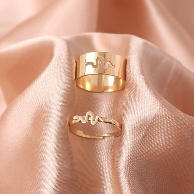 Silver Color Butterfly Rings For Women Men Lover Couple Ring Set