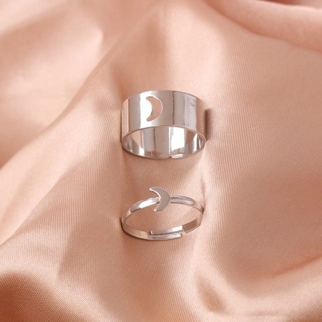 Silver Color Butterfly Rings For Women Men Lover Couple Ring Set