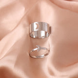 Silver Color Butterfly Rings For Women Men Lover Couple Ring Set