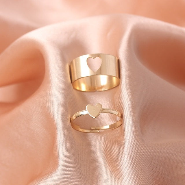 Silver Color Butterfly Rings For Women Men Lover Couple Ring Set