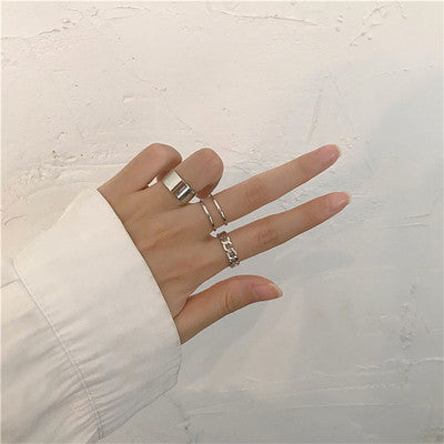 Silver Color Butterfly Rings For Women Men Lover Couple Ring Set