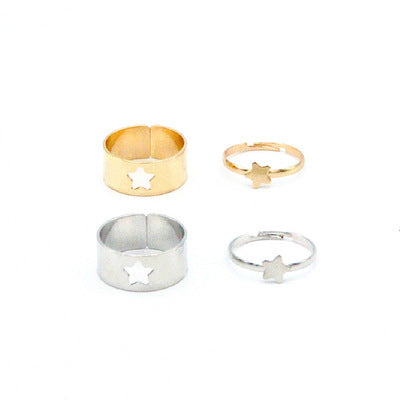 Silver Color Butterfly Rings For Women Men Lover Couple Ring Set