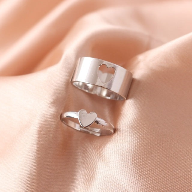 Silver Color Butterfly Rings For Women Men Lover Couple Ring Set