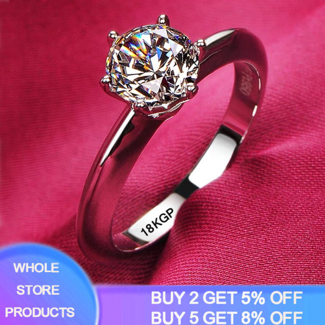 Diamond Silver Color Wedding Band Engagement Bridal Jewelry Gift