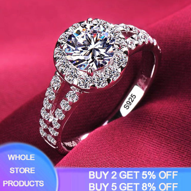 Diamond Silver Color Wedding Band Engagement Bridal Jewelry Gift
