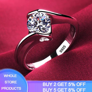 Diamond Silver Color Wedding Band Engagement Bridal Jewelry Gift