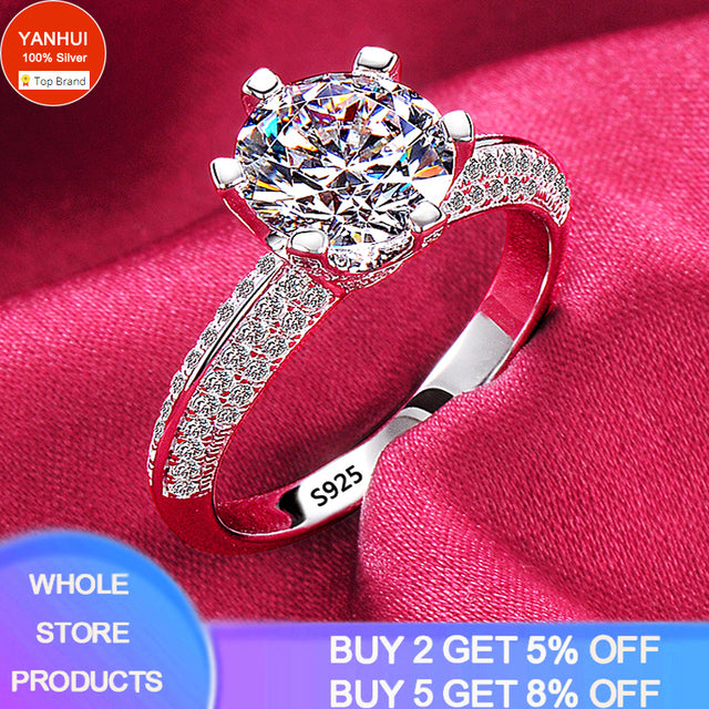 Diamond Silver Color Wedding Band Engagement Bridal Jewelry Gift