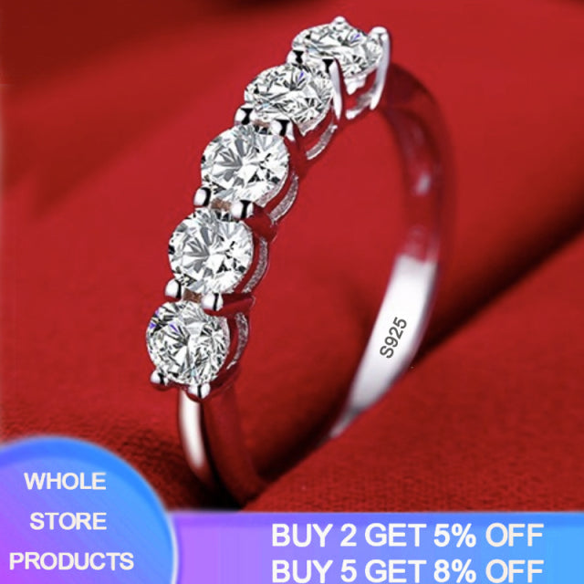 Diamond Silver Color Wedding Band Engagement Bridal Jewelry Gift