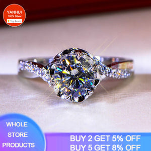 Diamond Silver Color Wedding Band Engagement Bridal Jewelry Gift