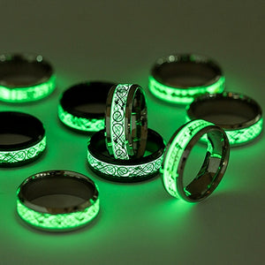 Stainless Steel Fluorescent Rings for Men Plus Couple Rings  Luxury Jewelry Gift