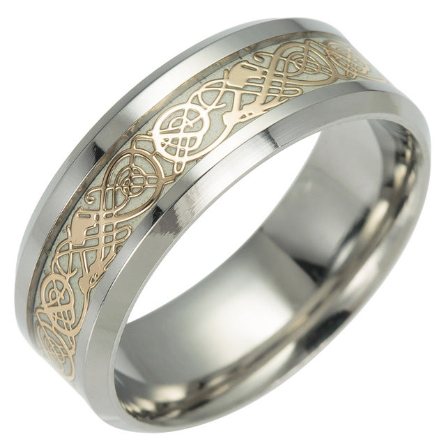Stainless Steel Fluorescent Rings for Men Plus Couple Rings  Luxury Jewelry Gift
