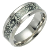 Stainless Steel Fluorescent Rings for Men Plus Couple Rings  Luxury Jewelry Gift