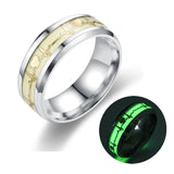 Stainless Steel Fluorescent Rings for Men Plus Couple Rings  Luxury Jewelry Gift